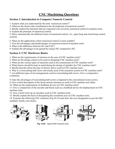 cnc machine question bank|cnc machining questions.